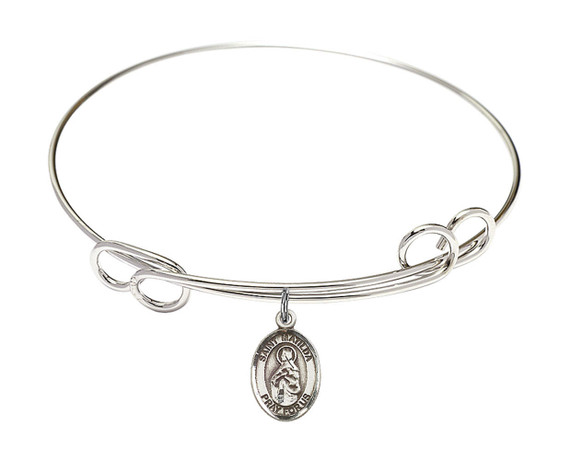 St Matilda Double Loop Bangle Bracelet - Sterling Silver Charm 9239SS