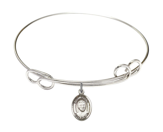 St Eugene De Mazenod Double Loop Bangle Bracelet - Sterling Silver Charm 9266SS