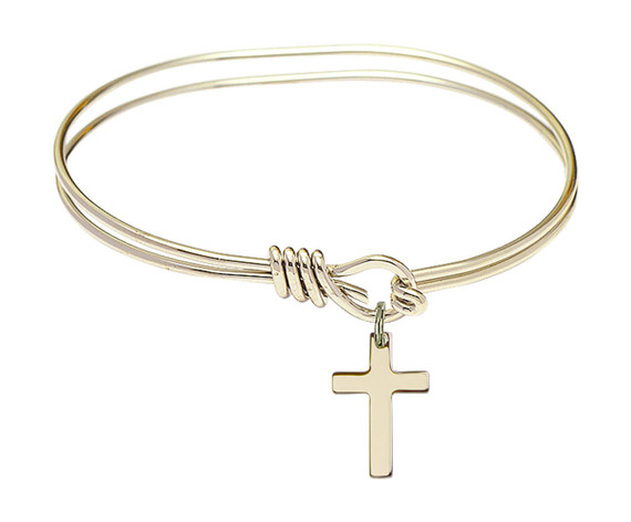 Cross Eye Hook Bangle Bracelet - Gold-Filled Charm 0111YGF