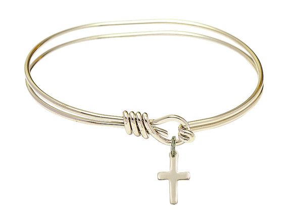 Cross Eye Hook Bangle Bracelet - Gold-Filled Charm 1006GF