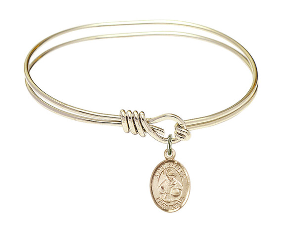 St Albert The Great Eye Hook Bangle Bracelet - Gold-Filled Charm 9001GF