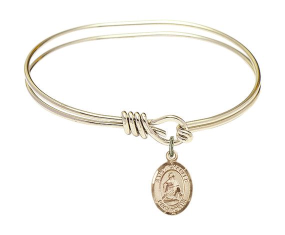 St Charles Borromeo Eye Hook Bangle Bracelet - Gold-Filled Charm 9020GF