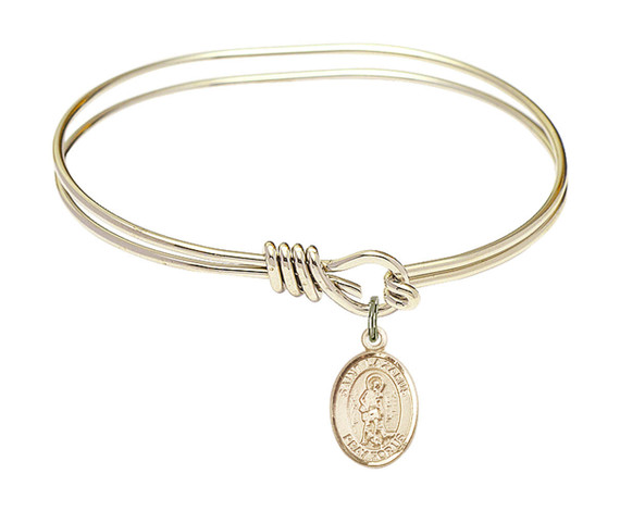 St Lazarus Eye Hook Bangle Bracelet - Gold-Filled Charm 9066GF