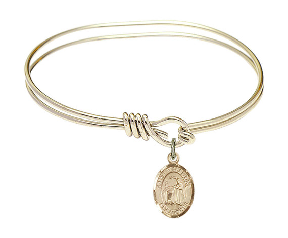 St Valentine of Rome Eye Hook Bangle Bracelet - Gold-Filled Charm 9121GF
