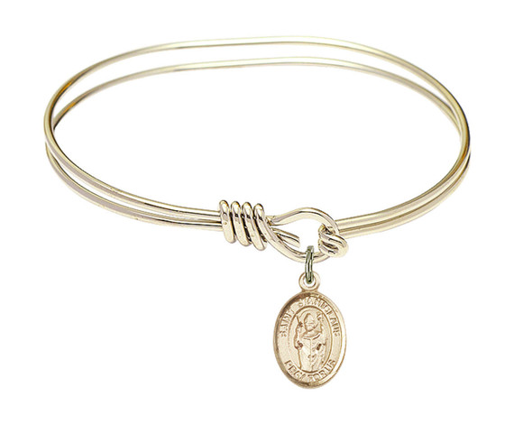 St Stanislaus Eye Hook Bangle Bracelet - Gold-Filled Charm 9124GF