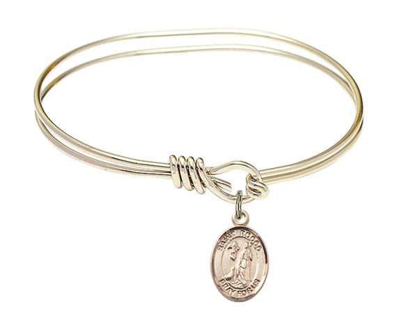 St Rocco Eye Hook Bangle Bracelet - Gold-Filled Charm 9377GF