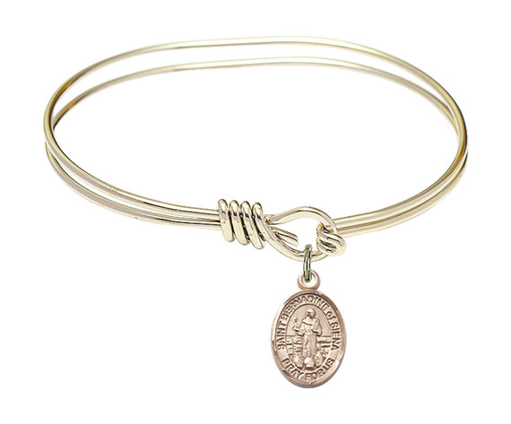 St Bernadine of Sienna Eye Hook Bangle Bracelet - Gold-Filled Charm 9387GF