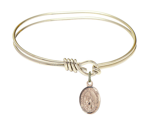 Our Lady of Assumption Eye Hook Bangle Bracelet - Gold-Filled Charm 9388GF