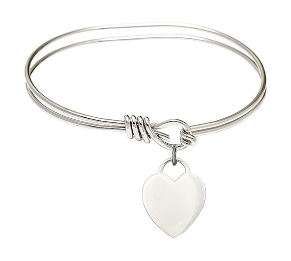 Heart Eye Hook Bangle Bracelet - Sterling Silver Charm 3400SS