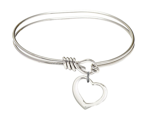 Heart Eye Hook Bangle Bracelet - Sterling Silver Charm 4208SS