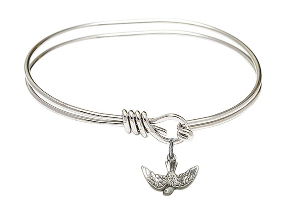 Holy Spirit Eye Hook Bangle Bracelet - Sterling Silver Charm 5911SS