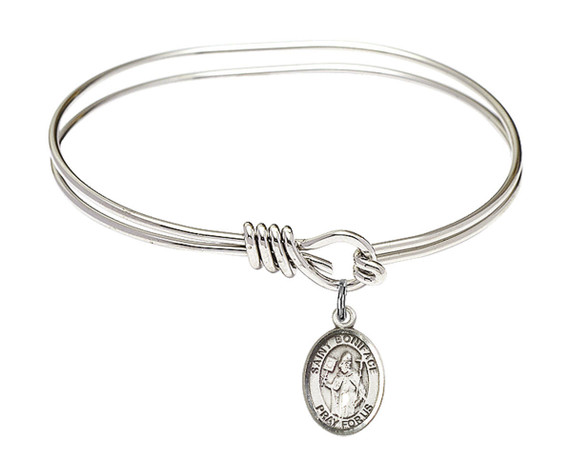 St Boniface Eye Hook Bangle Bracelet - Sterling Silver Charm 9009SS