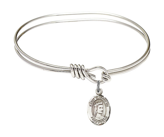 St Elizabeth of Hungary Eye Hook Bangle Bracelet - Sterling Silver Charm 9033SS