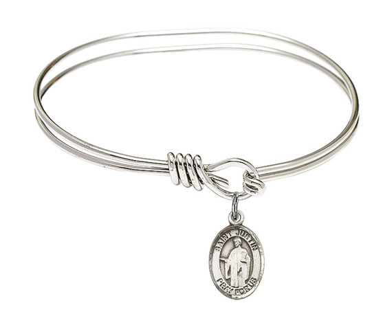 St Justin Eye Hook Bangle Bracelet - Sterling Silver Charm 9052SS