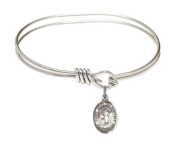 St John The Baptist Eye Hook Bangle Bracelet - Sterling Silver Charm 9054SS