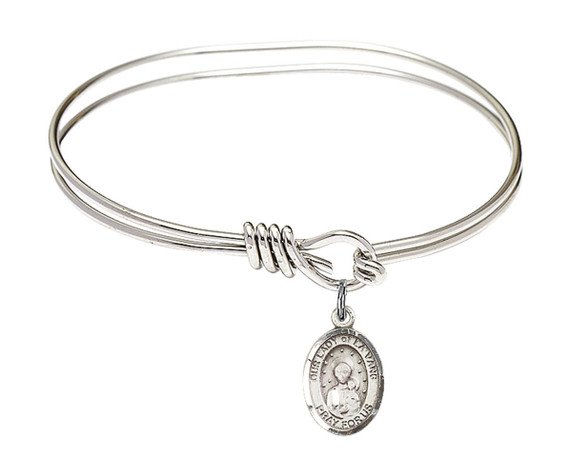 Our Lady of La Vang Eye Hook Bangle Bracelet - Sterling Silver Charm 9115SS
