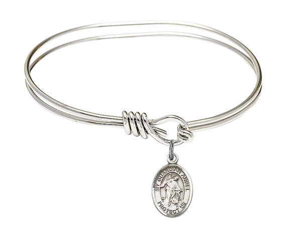 Guardian Angel W - Child Eye Hook Bangle Bracelet - Sterling Silver Charm 9118SS