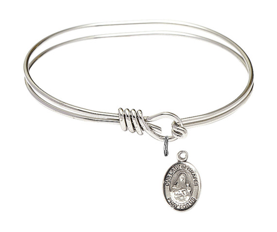 St Christopher - Lacrosse Eye Hook Bangle Bracelet - Sterling Silver Charm 9144SS