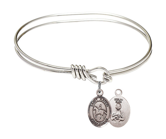 St Kateri - Equestrian Eye Hook Bangle Bracelet - Sterling Silver Charm 9182SS