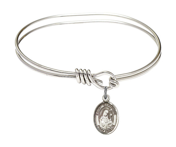 St Gertrude of Nivelles Eye Hook Bangle Bracelet - Sterling Silver Charm 9219SS