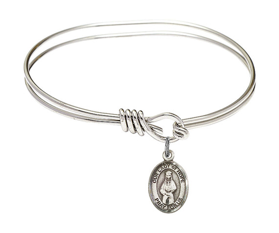 Our Lady of Hope Eye Hook Bangle Bracelet - Sterling Silver Charm 9230SS