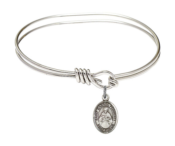 St Gabriel Possenti Eye Hook Bangle Bracelet - Sterling Silver Charm 9279SS