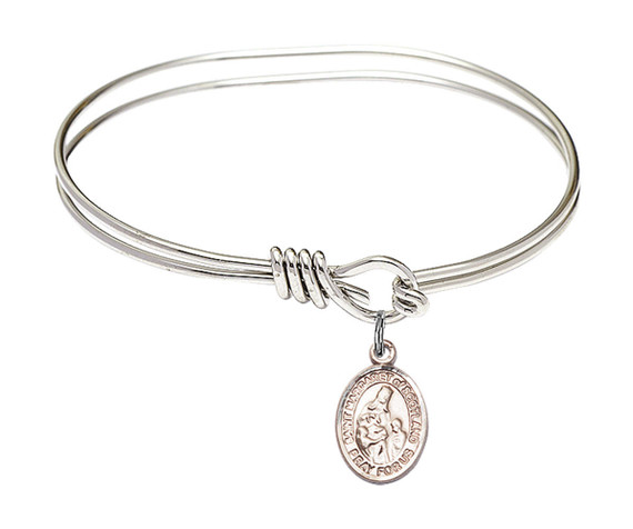 St Margaret of Scotland Eye Hook Bangle Bracelet - Sterling Silver Charm 9407SS