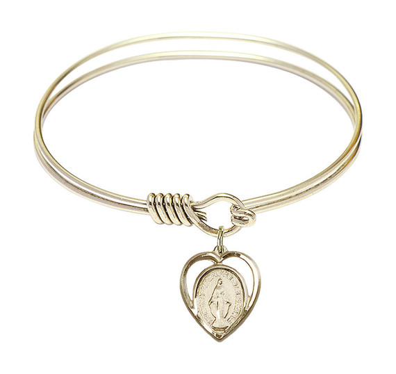 Miraculous Round Eye Hook Bangle Bracelet - Gold-Filled Charm - 6.25 Inch 4125GF