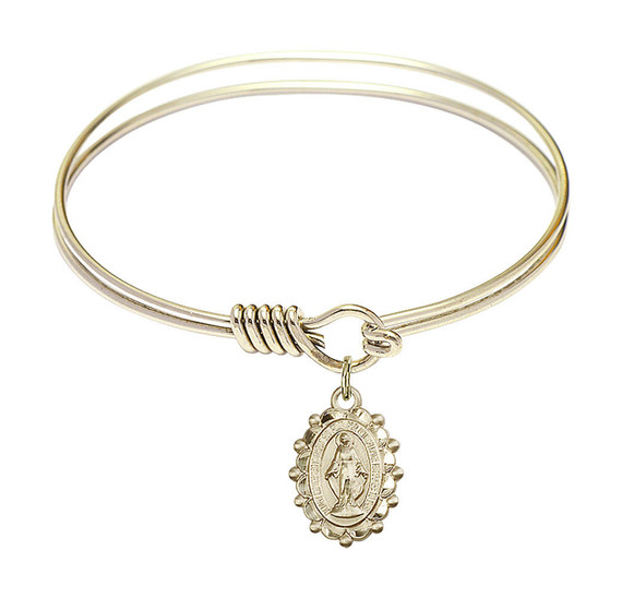 Miraculous Round Eye Hook Bangle Bracelet - Gold-Filled Charm - 6.25 Inch 6040GF
