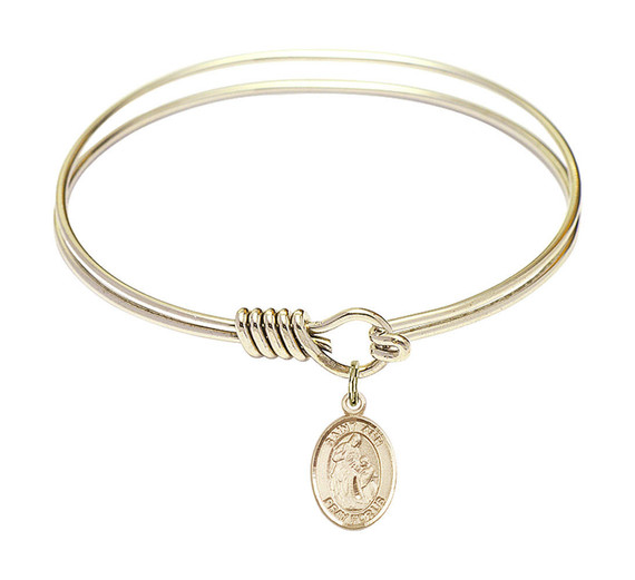 St Ann Round Eye Hook Bangle Bracelet - Gold-Filled Charm - 6.25 Inch 9002GF