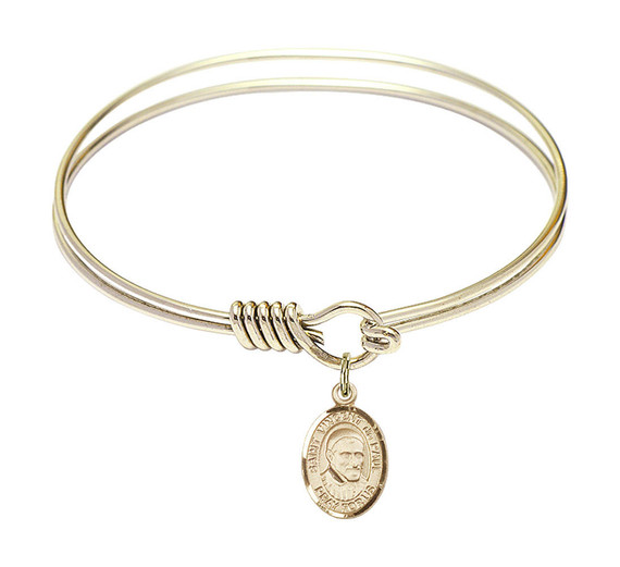 St Vincent De Paul Round Eye Hook Bangle Bracelet - Gold-Filled Charm - 6.25 Inch 9134GF