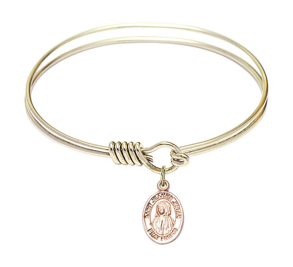 St Jeanne Jugan Round Eye Hook Bangle Bracelet - Gold-Filled Charm - 6.25 Inch 9409GF