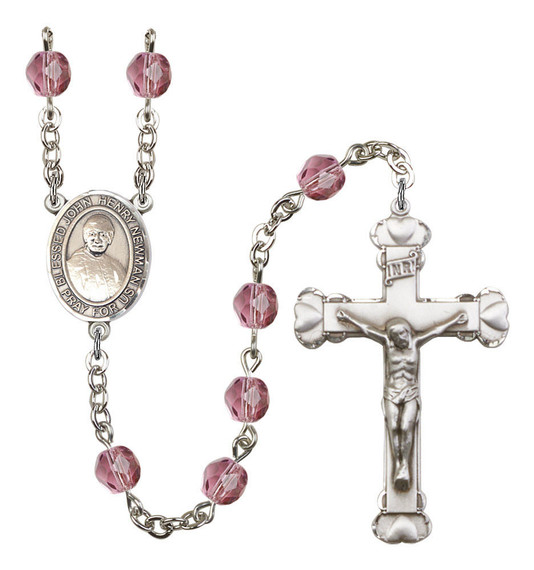 Blessed John Henry Newman Rosary - 6MM Fire Polished Beads 8423SS