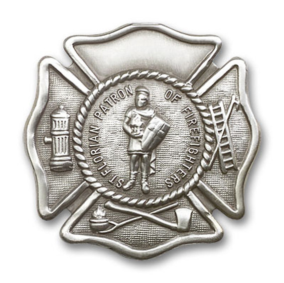 St. Florian Firefighter Silver Visor Clip