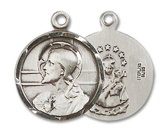 Scapular Medal - Sterling Silver 5/8 x 1/2 Round Pendant 0601SSS
