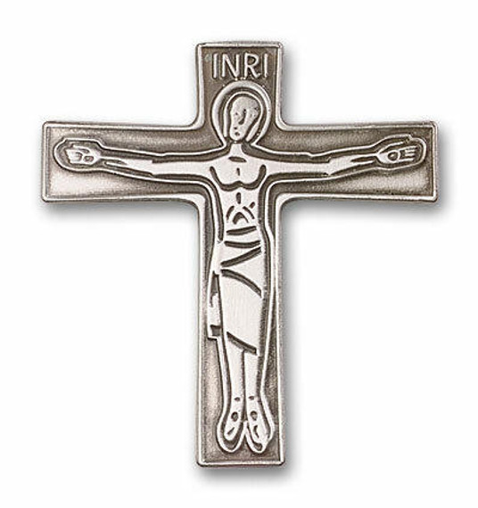 Crucifix Visor Clip - Silver Finish 1026V