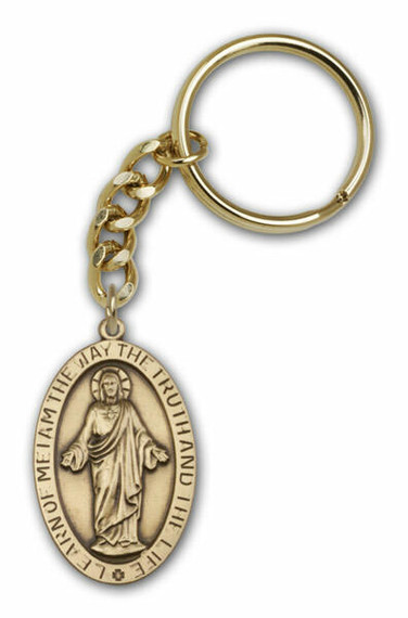 Scapular Medal Keychain - Gold Finish