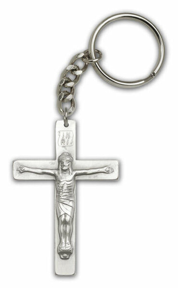 Crucifix Keychain - Silver Finish 5866SRCS