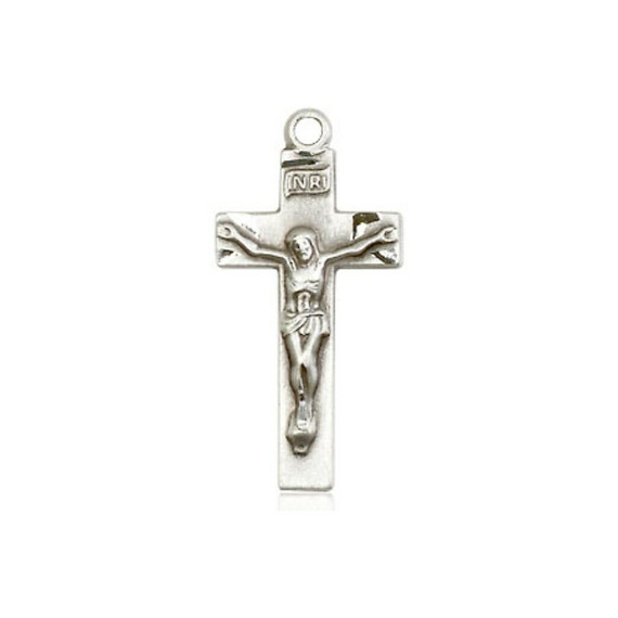Simple Crucifix Pendant - Sterling Silver 7/8 x 3/8 0006SS
