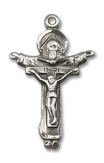 Trinity Crucifix Pendant - Sterling Silver 1 3/8 x 7/8 0065SS