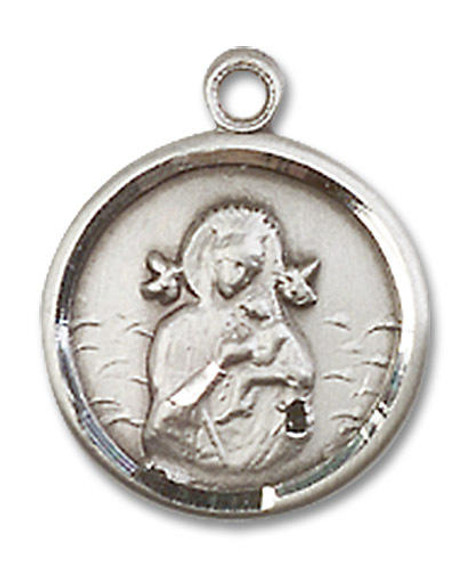 Our Lady of Perpetual Help Medal - Sterling Silver 5/8 x 1/2 Round Pendant 0601HSS