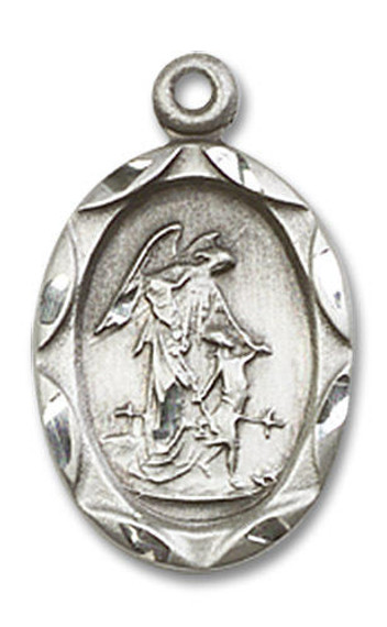 Guardian Angel Medal - Sterling Silver 3/4 x 3/8 Pendant 0612ESS