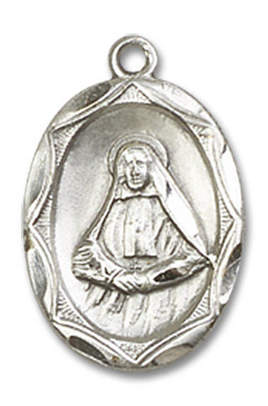 St Frances Cabrini Medal - Sterling Silver 3/4 x 3/8 Oval Pendant 0612OSS