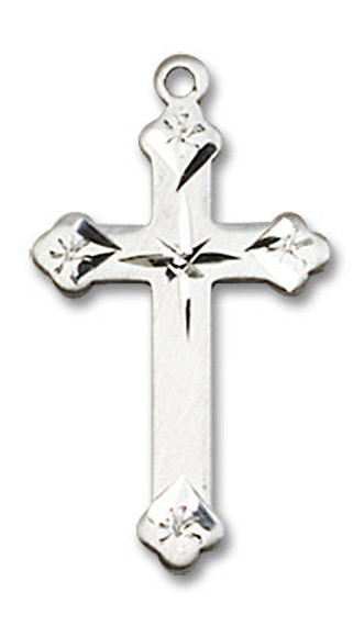 Embellished Cross Pendant - Sterling Silver 7/8 x 1/2 0667SS