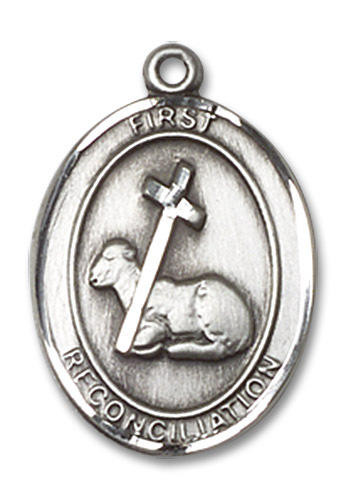 First Reconciliation Medal - Sterling Silver Oval Pendant (2 Sizes)
