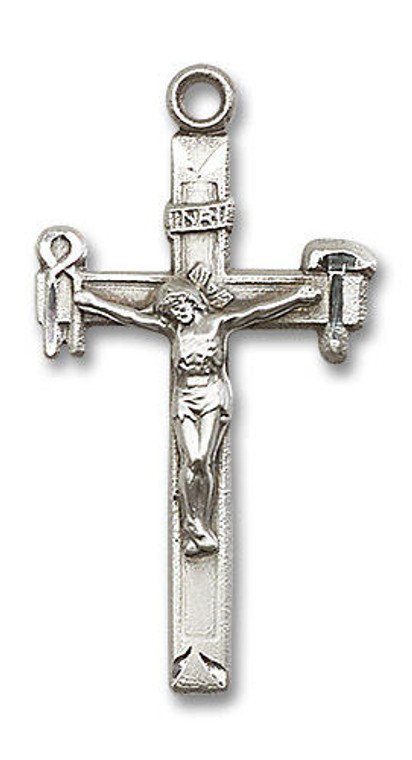 Carpenter Crucifix Pendant - Sterling Silver 1 3/8 x 3/4 2194SS