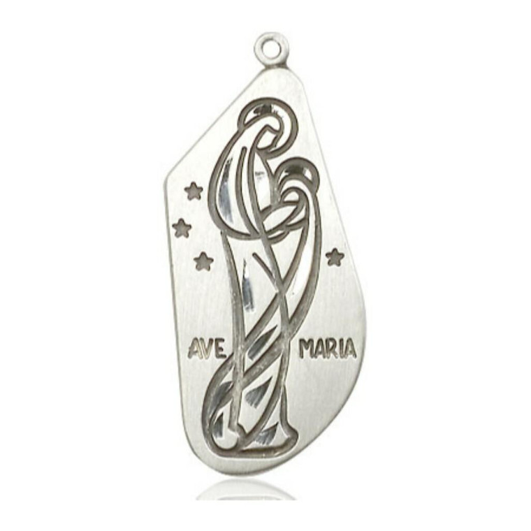 Large Ave Maria Pendant - Sterling Silver 1 1/4 x 1/2 Pendant 4272SS