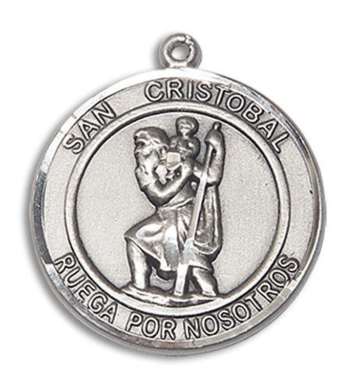 San Cristobal Medal - Sterling Silver Round Pendant 2 Sizes