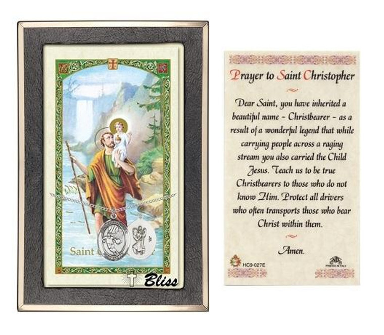 St Christopher Basketball Medal With Prayer Card - Sterling Silver 3/4 x 1/2 Oval Pendant PC8502SS