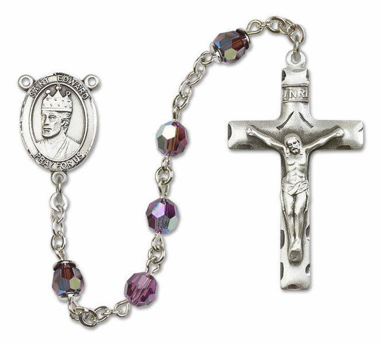 St Edward The Confessor Sterling Silver Rosary - 16 Color Options 8026/0644
